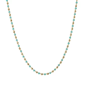 Cruz turquoise gold necklace - Anartxy
