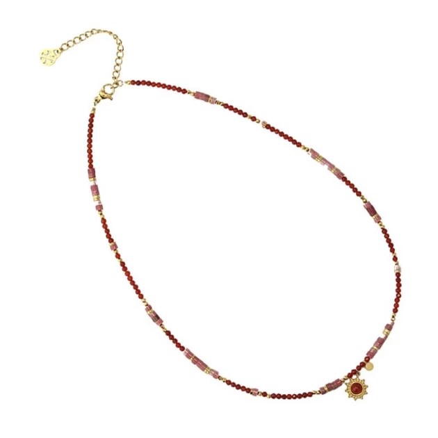 Bombay red gold necklace -...