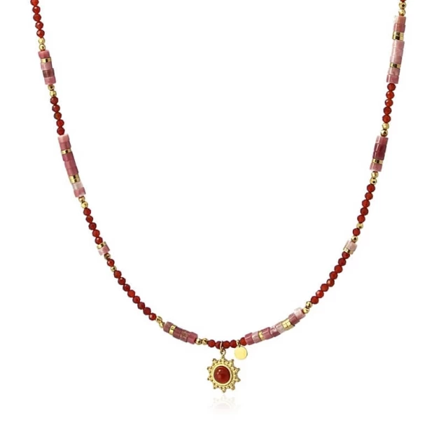 Bombay red gold necklace -...
