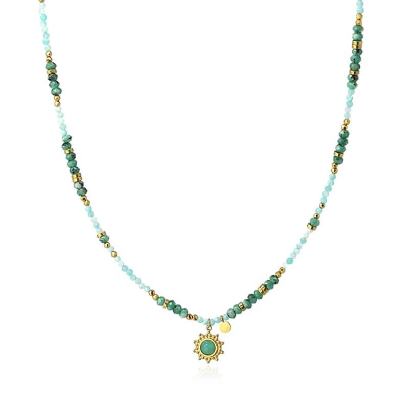 Bombay turquoise gold necklace - Anartxy