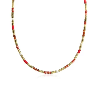 Louisiane red gold necklace - Anartxy