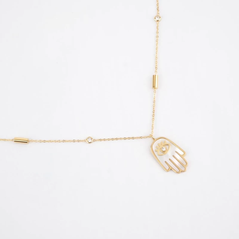 Khamsa gold necklace - Zag Bijoux