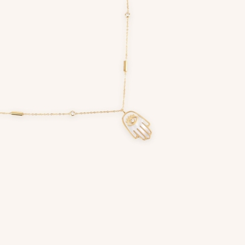 Khamsa gold necklace - Zag Bijoux