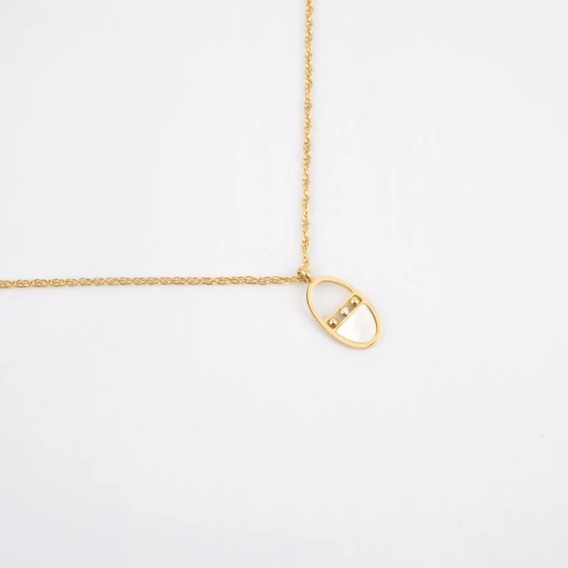 Collar Anoush de acero con oro amarillo - Zag Bijoux