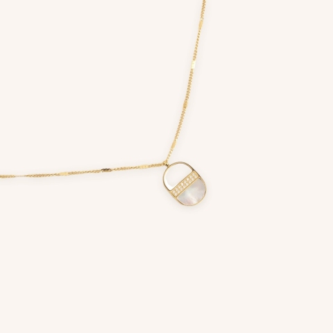 Collier Shell en acier or jaune - Zag Bijoux