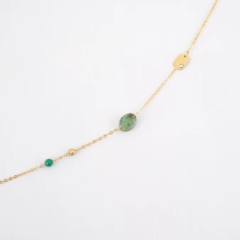 Mailine turquoise gold necklace - Zag Bijoux