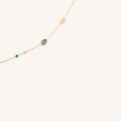 Collier Mailine turquoise acier or jaune - Zag Bijoux