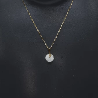 Precioso collar de diamantes en acero y ópalo - Zag Bijoux