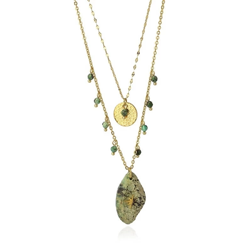 Sedona turquoise gold necklace - Anartxy