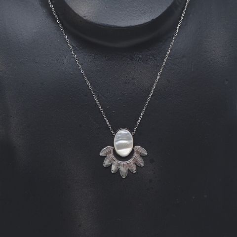 Collier Palm nacre en acier - Zag Bijoux