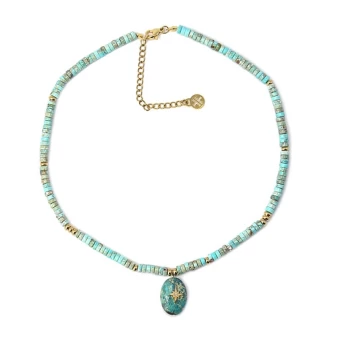 Canberra turquoise gold necklace - Anartxy
