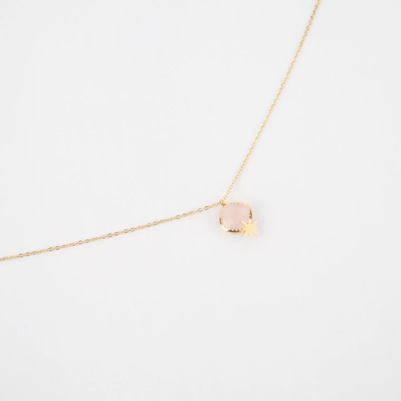 Collar Horizon rose de acero con oro amarillo - Zag Bijoux