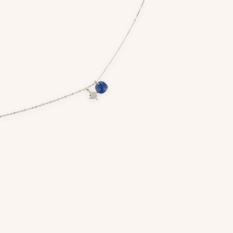 Stone polar blue silver necklace - Zag Bijoux