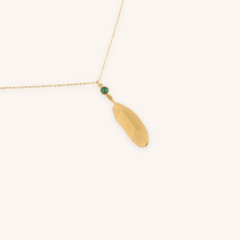 Amazonia green gold long necklace - Zag Bijoux