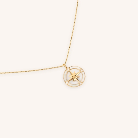 Collier Eclipse en acier or jaune - Zag Bijoux