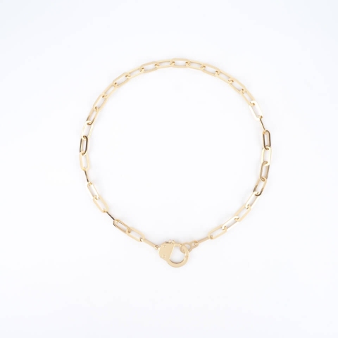 Collier Hook en acier or jaune - Zag Bijoux