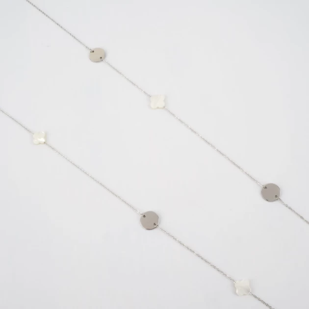 Clover silver long necklace...