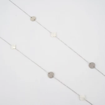 Clover silver long necklace - Zag Bijoux