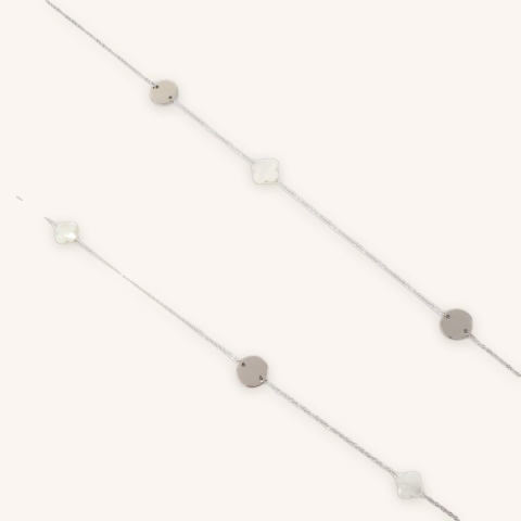 Clover silver long necklace - Zag Bijoux