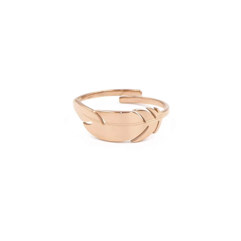 Feather rose gold ring - Zag Bijoux