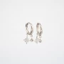 Mini compass silver hoop earrings - Zag Bijoux