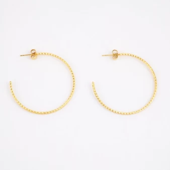 Chiseled gold medium hoop earrings - Zag Bijoux