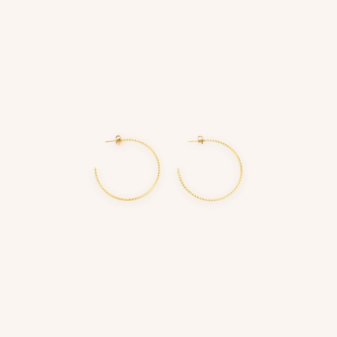 Créoles ciselées MM en acier or jaune - Zag Bijoux