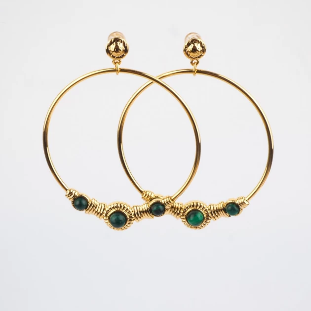 Astra grenn gold earrings -...