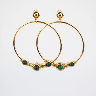 Astra grenn gold earrings - Zag Bijoux