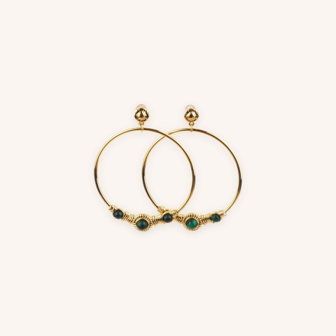 Astra grenn gold earrings - Zag Bijoux