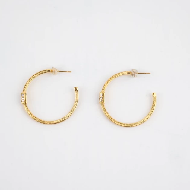 Cosmos gold hoop earrings -...