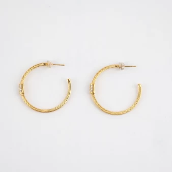 Cosmos gold hoop earrings -...