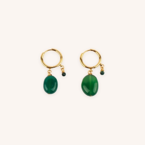 Boucles d'oreilles créoles Avent en acier or - Zag Bijoux