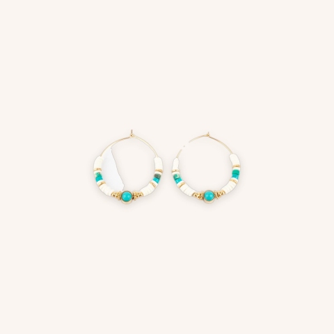 Bora blue gold hoop earrings - Zag Bijoux