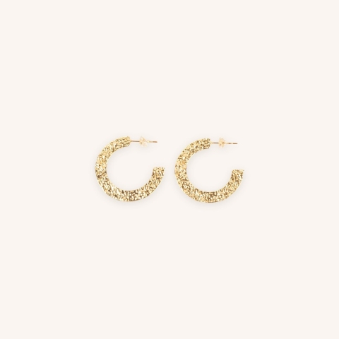 Boucles d'oreilles créoles Kate en acier or - Zag Bijoux