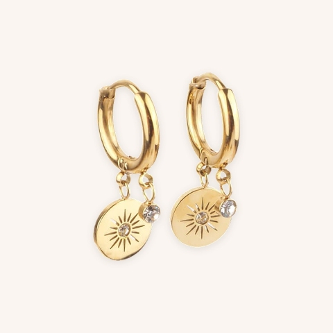 Boucles d'oreilles créoles Stell en acier or - Zag Bijoux