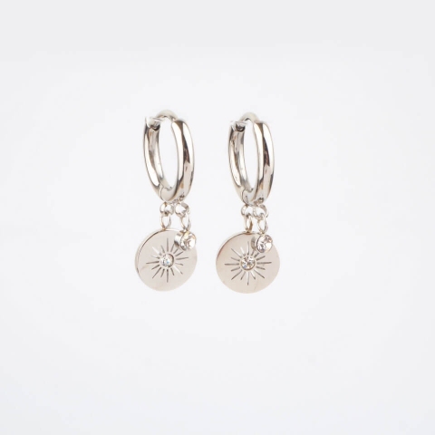 Boucles d'oreilles créoles Stell en acier - Zag Bijoux