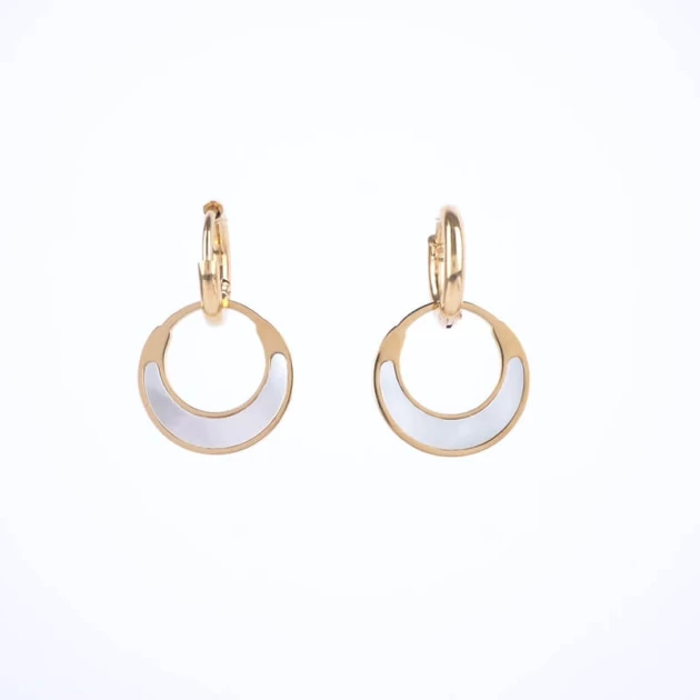 Smile gold hoop earrings -...
