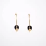 Thea onyx gold hoop earrings - Zag Bijoux