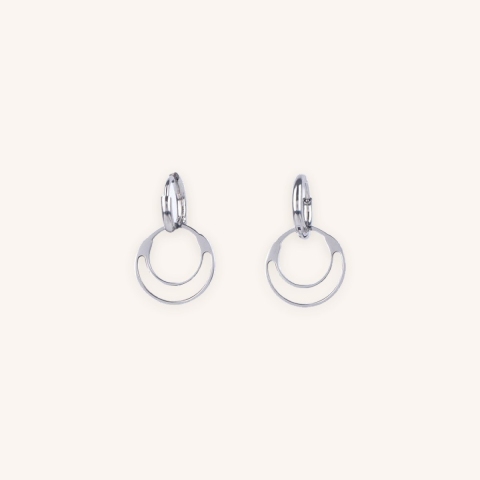 Boucles d'oreilles créoles Smile en acier - Zag Bijoux