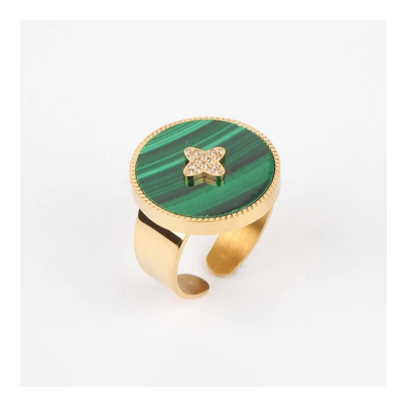 Hera green gold ring - Zag Bijoux