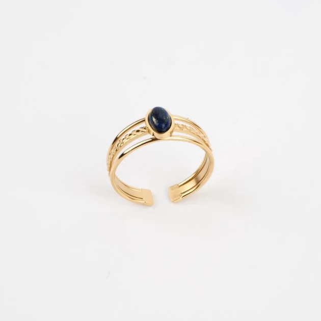 Saturne blue gold ring -...