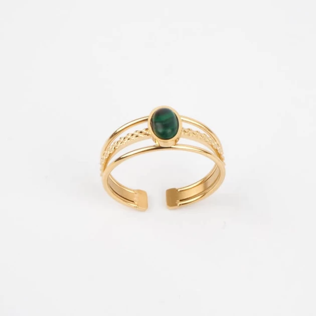 Saturne green gold ring -...