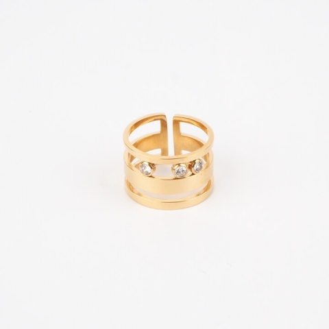 Bague Lancelot en acier or jaune - Zag Bijoux