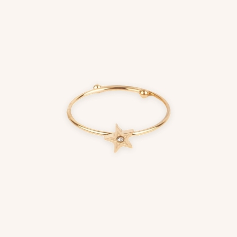 Bague étoile en acier or jaune - Zag Bijoux