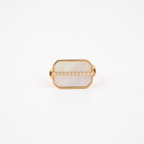 Bague Octavia en acier or jaune - Zag Bijoux