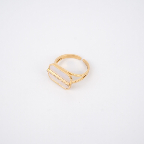 Bague Octavia en acier or jaune - Zag Bijoux
