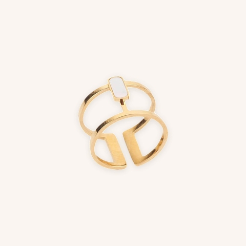 Bague César en acier or jaune - Zag Bijoux