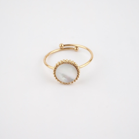 Bague Pompadour en acier or jaune - Zag Bijoux