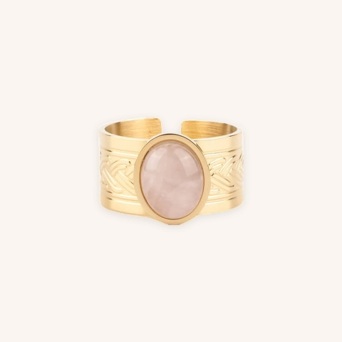 Bague London rose en acier or jaune - Zag Bijoux